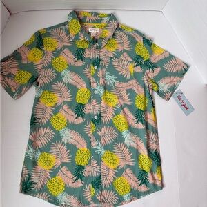 Boys NWT CAT & JACK Casual Button Down 12/14
